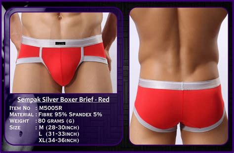 Jual Celana Dalam Pria Sempak Silver Boxer Brief Red M5005r Di