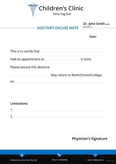 20 Pdf Medical Letter Excuse School Free Printable Download Zip