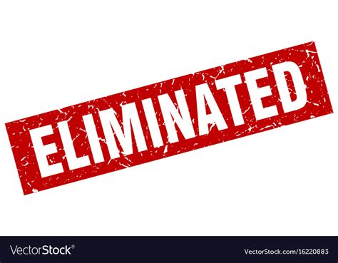 Square Grunge Red Eliminated Stamp Royalty Free Vector Image