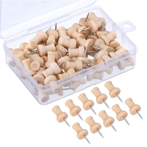 Wood Push Pins Wood Head With Steel Point 80 Pack Uk