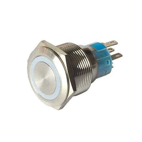 Momentary Push Button Switch 22mm 5 Pin Blue Led Mgi Speedware