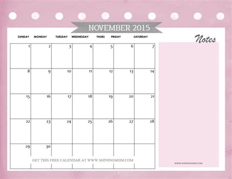 November 2015 Calendars