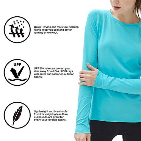 Womens Upf 50 Long Sleeve Workout Running Shirts Quick Dry Outdoor Uv