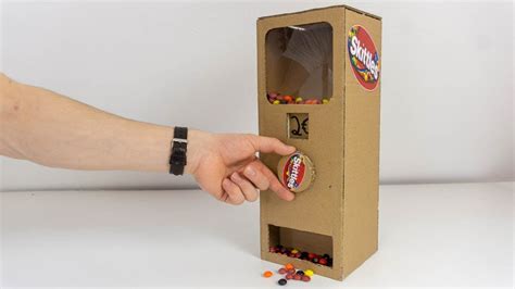 Diy Skittles Vending Machine From Cardboard Youtube
