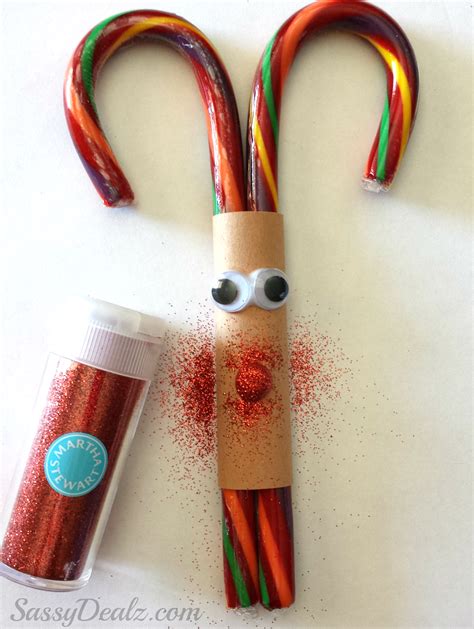 Candy Cane Reindeer Christmas Craft Or Treat For Kids