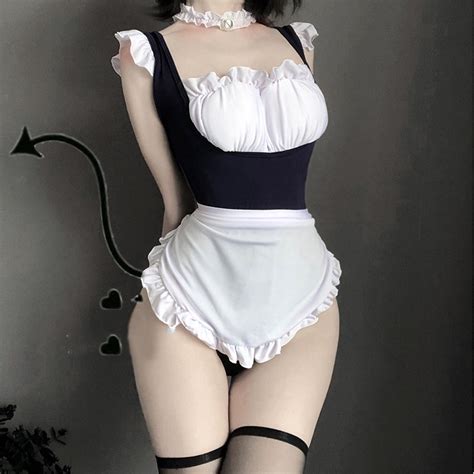 lingerie japonaise sexy costumes sous vêtements en perspective femme de ménage roleplay cosplay
