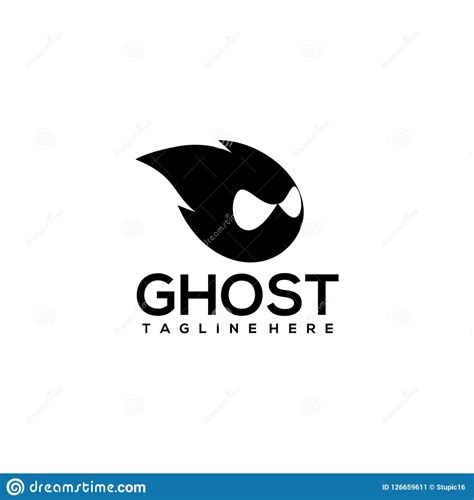 Creative Ghost Logo Design Vector Art Logo Stock Vector Illustration