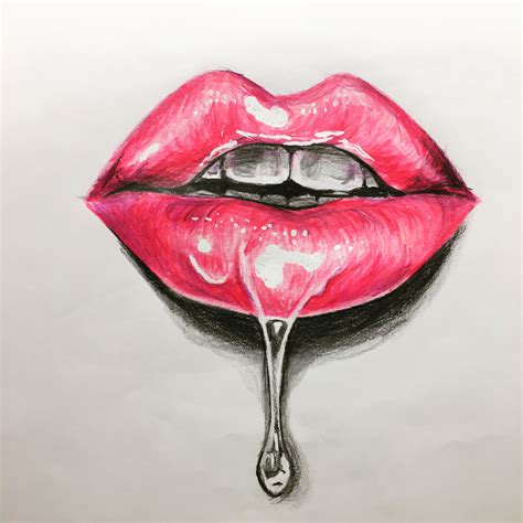 Lips Drawing Acryl Malen