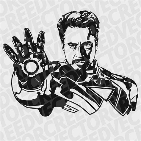 Iron Man Svg Tony Stark Svg Marvel Svg Avengers Stencil Etsy