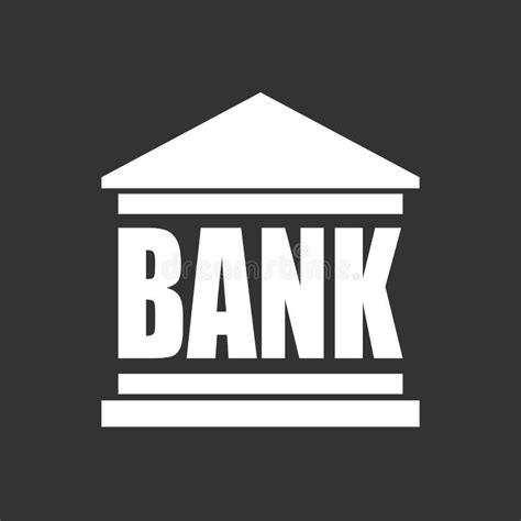 Bank Building Icon In Flat Style Stock Vector Illustration Of