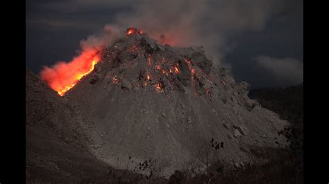 Paluweh Rokatenda Volcanoes Lava Dome Erupting At Night Timelapse
