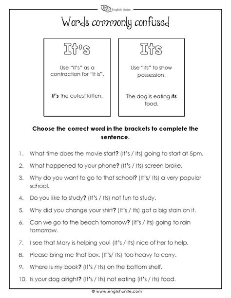 Commonly Confused Words Worksheet Pdf Kidsworksheetfun