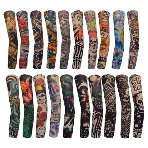 Buy 20pcs Temporary Tattoo Arm Sleeves Arts Fake Temporary Tattoo Arm Sunscreen Sleeves