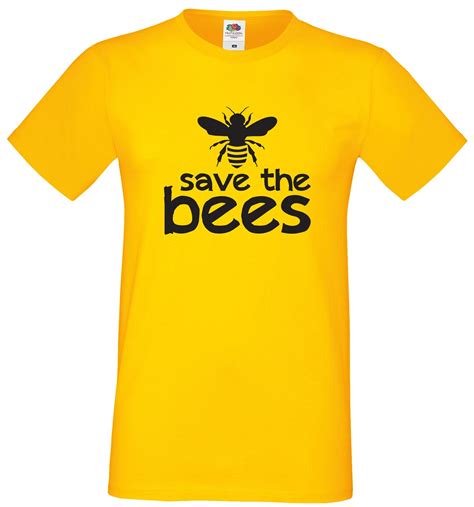 Save The Bees T Shirt Yellow Ladies Mens Conservation Etsy