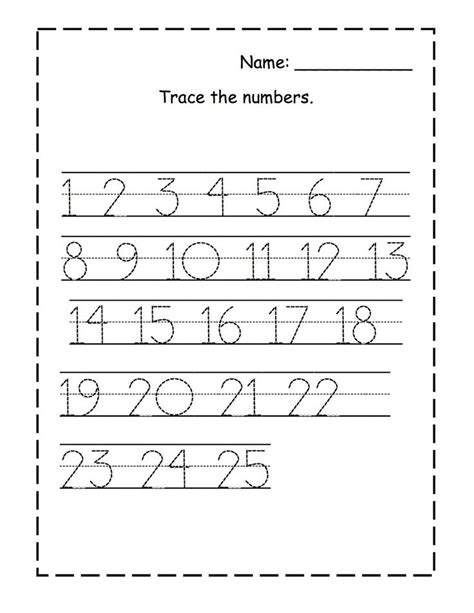Trace Number Worksheets Free Kiddo Shelter Numbers Preschool Dr