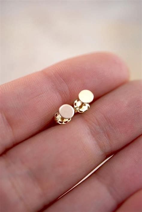 SOLID Mini Gold Dot Stud Earrings In 14K Gold Fill Gold Etsy Stud
