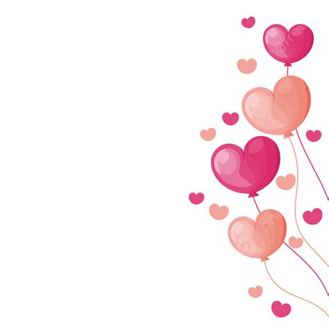 Pink Heart Balloons Illustration Heart Love Balloons Png And Vector