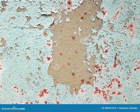 Faded Old Paint On Metal Stock Photo Image Of Layer 209921016