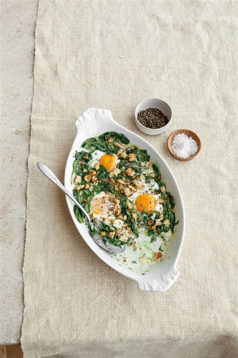 The cake is easy to make and super. Baked Eggs Florentine Recipe | Williams Sonoma Taste ...