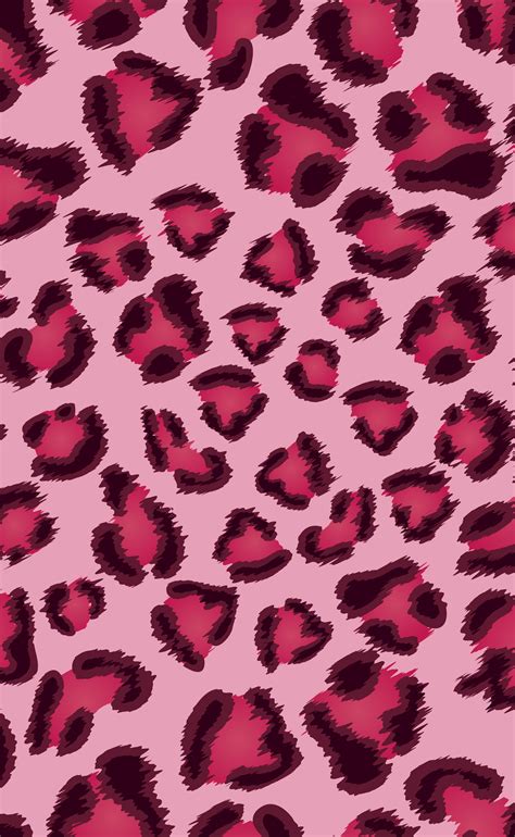 Pink Leopard Texture With Claret Red Spots Pink