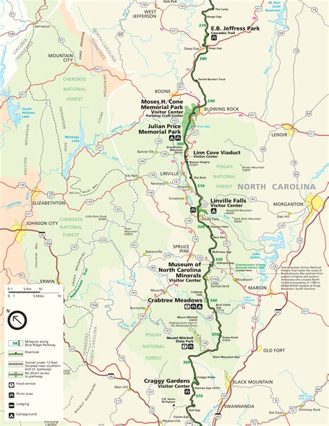 Printable Blue Ridge Parkway Map Customize And Print