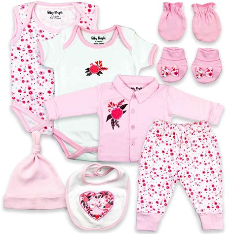 Baby Bright Baby Bright Newborn Clothes For Girl 0 To 3 Months 8 Pcs
