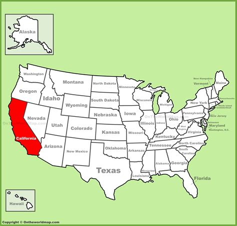California Location On The Us Map