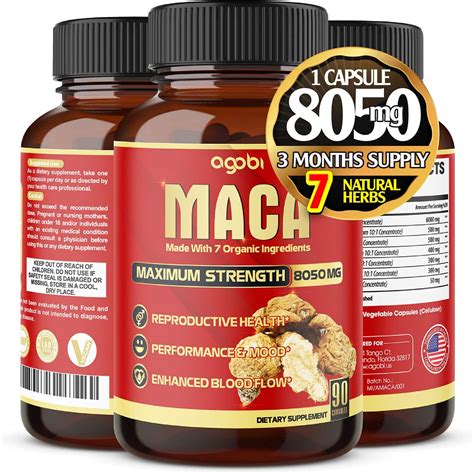 Organic Maca Root Capsules 8050 Mg Supports Reproductive