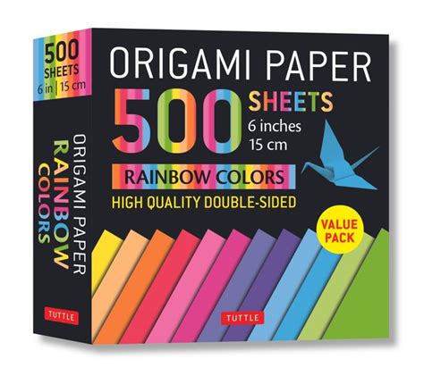 Origami Paper 500 Sheets Rainbow Colors 6 15 Cm Tuttle Origami