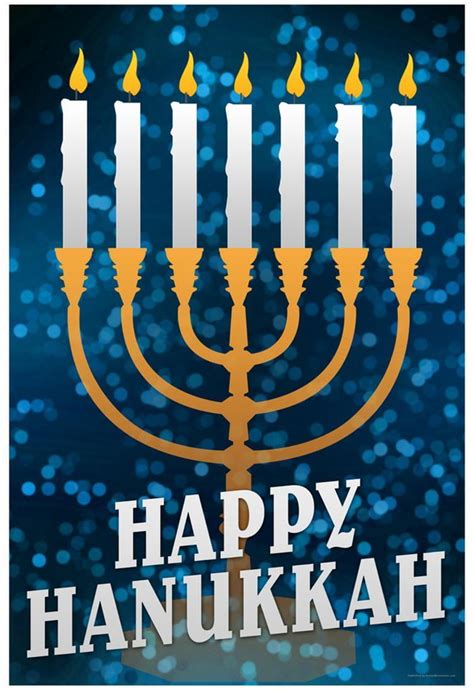 Happy Hanukkah Menorah Holiday Poster 13x19