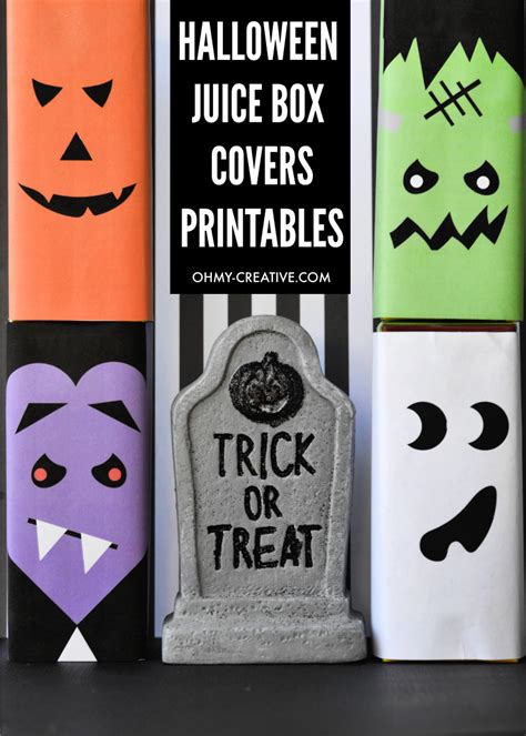 Cute Halloween Juice Box Covers Free Printable Oh My Creative
