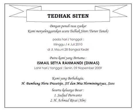 Oke langsung saja, ini dia! Contoh Kartu Ucapan Tedak Siten Kata Kata Mutiara - Cuitan ...