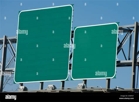 Blank Green Highway Road Signs High Resolution Stock Photography And