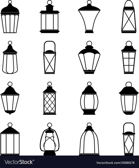 Set Of Lantern Icons Royalty Free Vector Image