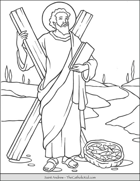 Mary and martha host jesus at their house along with their i hope these coloring pages and stories are helpful and useful in lessons with your sparks. Saint Andrew Coloring Page - TheCatholicKid.com