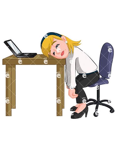 Tired Businesswoman Cartoon Vector Clipart Friendlystock Business