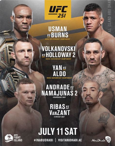 Baixe o app do ufc para ver lutas passadas e ao vivo, e mais! UFC 251: Check Out The Stacked Card's New Poster