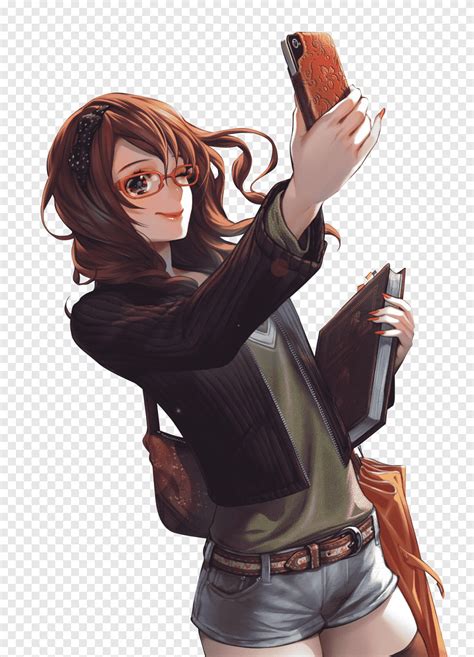 Free Download Woman Holding Book And Phone Anime Character Anime