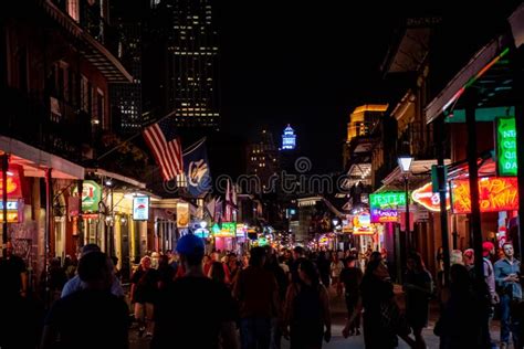 Crowds Pack Bourbon Street In New Orleans Looking To Party Editorial