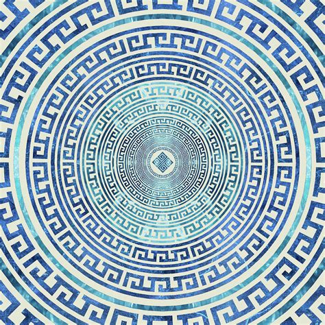 Circular Greek Meander Pattern Greek Key Ornament Digital Art By