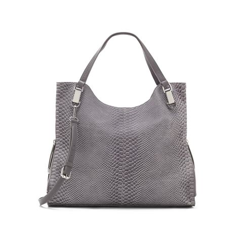 Vince Camuto Riley Snake-Embossed Tote4 - Vince Camuto - SMOKE - 1 SIZE | Leather tote, Embossed ...
