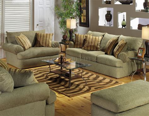 Olive Fabric Modern Couch And Loveseat Set Woptional Items