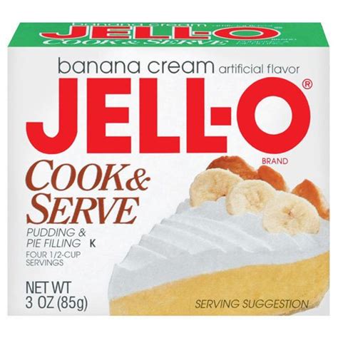 Jell O Jello Banana Cream Cook And Serve Pudding And Pie Filling 3 Oz