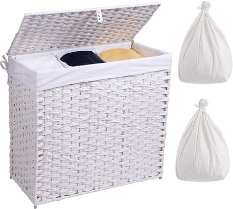 3 Section Laundry Hamper With Lid