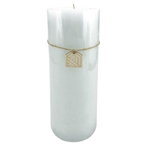 Light Blue Unscented Pillar Candle 11 At Home