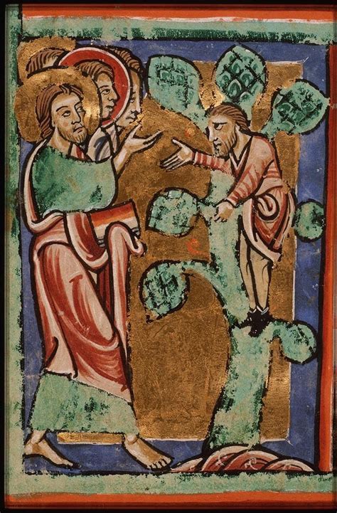 Jesus Encounters Zacchaeus From A Picture Bible French St Omer Abbey
