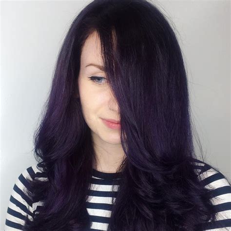 Deep Violet And Black Melt Hair Color Purple Dark Purple Hair Dark Hair