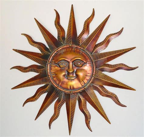 Copper Patina Sun Face Extra Large Sunburst Metal Wall Art Hanging