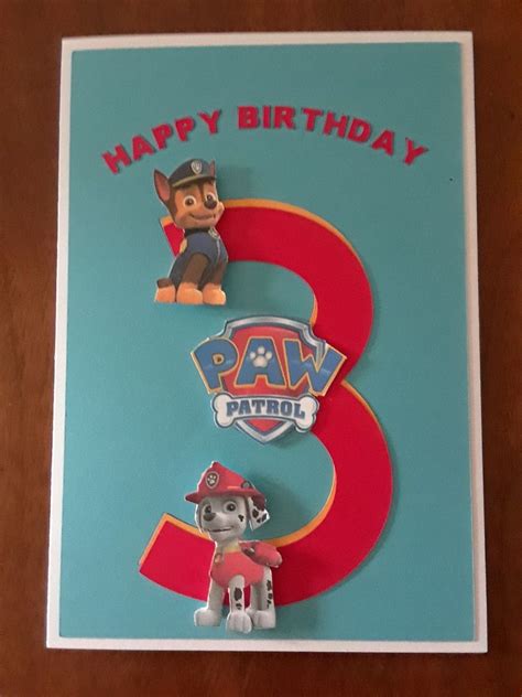 Hier geht es zu den artikeln von paw patrol. A Paw Patrol Birthday Card Karten Basteln Einladungskarten ...