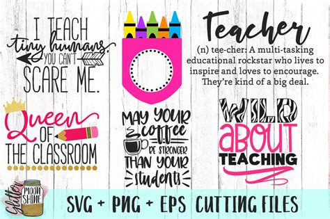 Teacher Life Bundle Of 16 SVG PNG EPS Cutting Files By Glitter